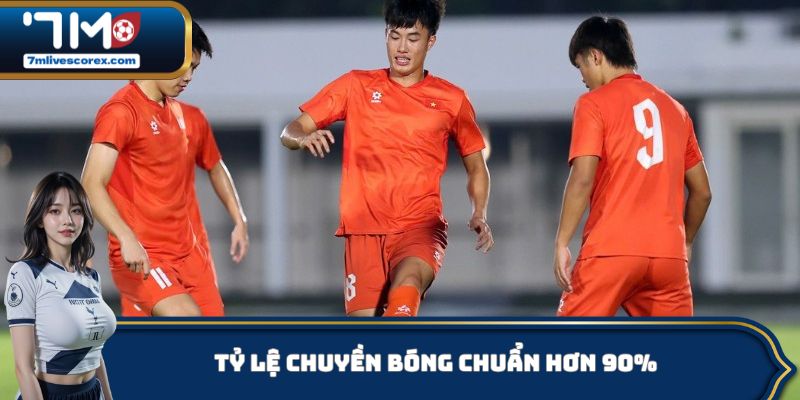 Tỷ lệ chuyền bóng chuẩn hơn 90%